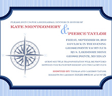 Nautical Seersucker Sailing Compass Printable Invitation